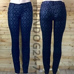 G21 SKULL & JACQUARD LOW RISE STRETCH SKINNY JEAN